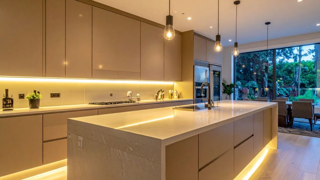 illuminazione funzionale nella cucina di casa